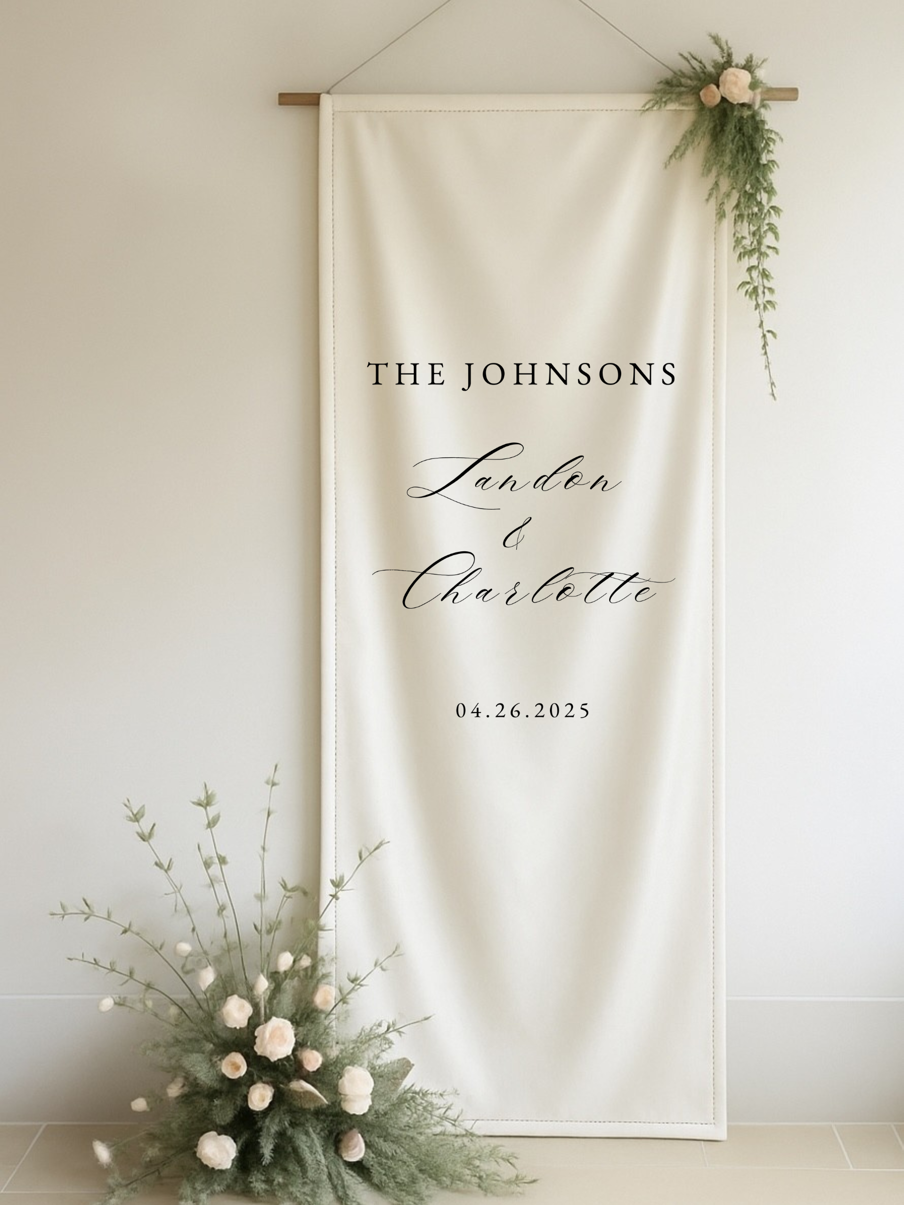 Charlotte | Silk Fabric Welcome Sign II