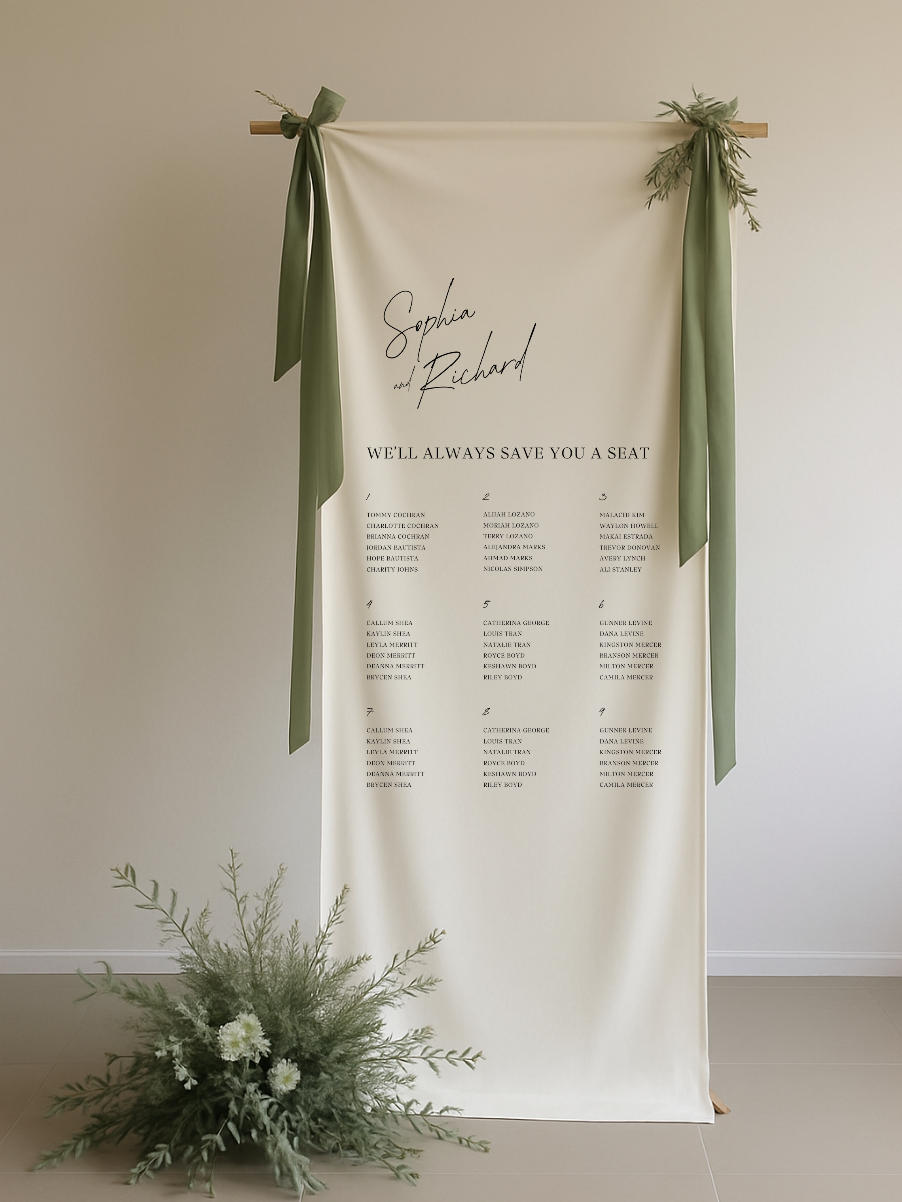 Emilia | Linen Fabric Seating Chart II