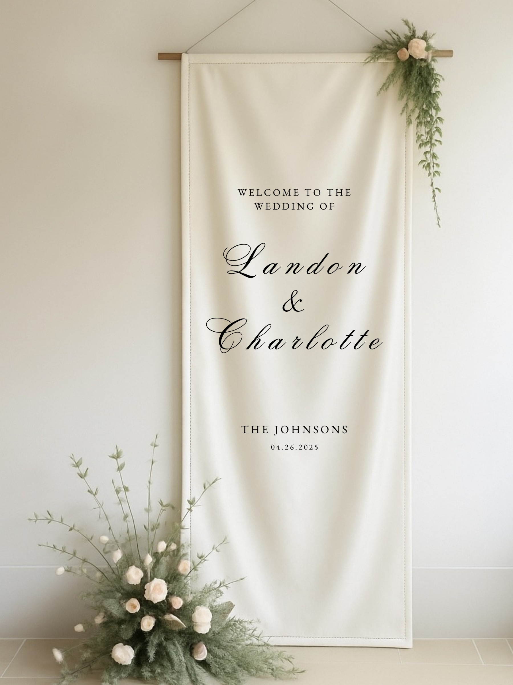Genevieve | Silk Fabric Welcome Sign II