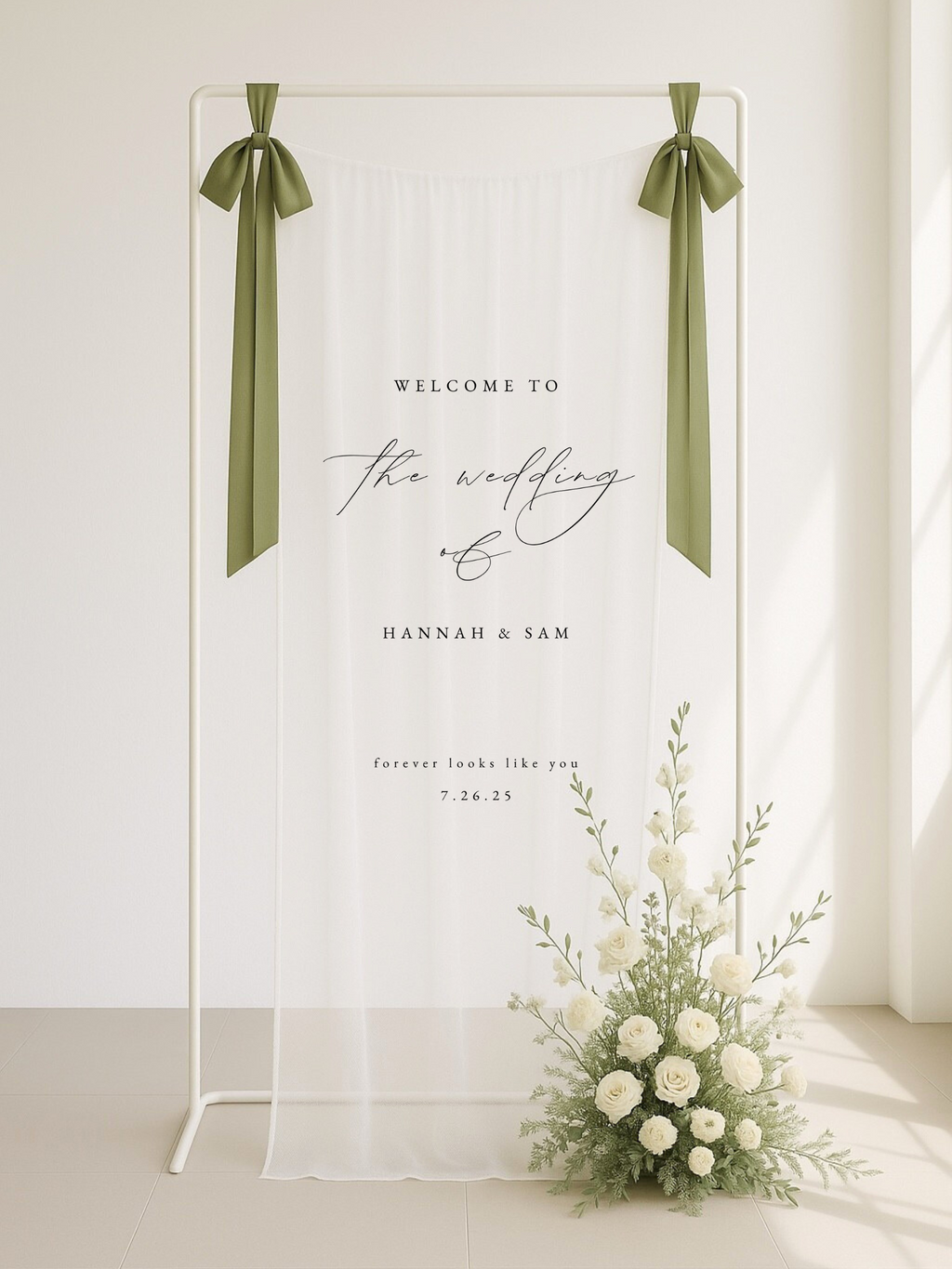 Isolde | Sheer Tulle Welcome Sign III
