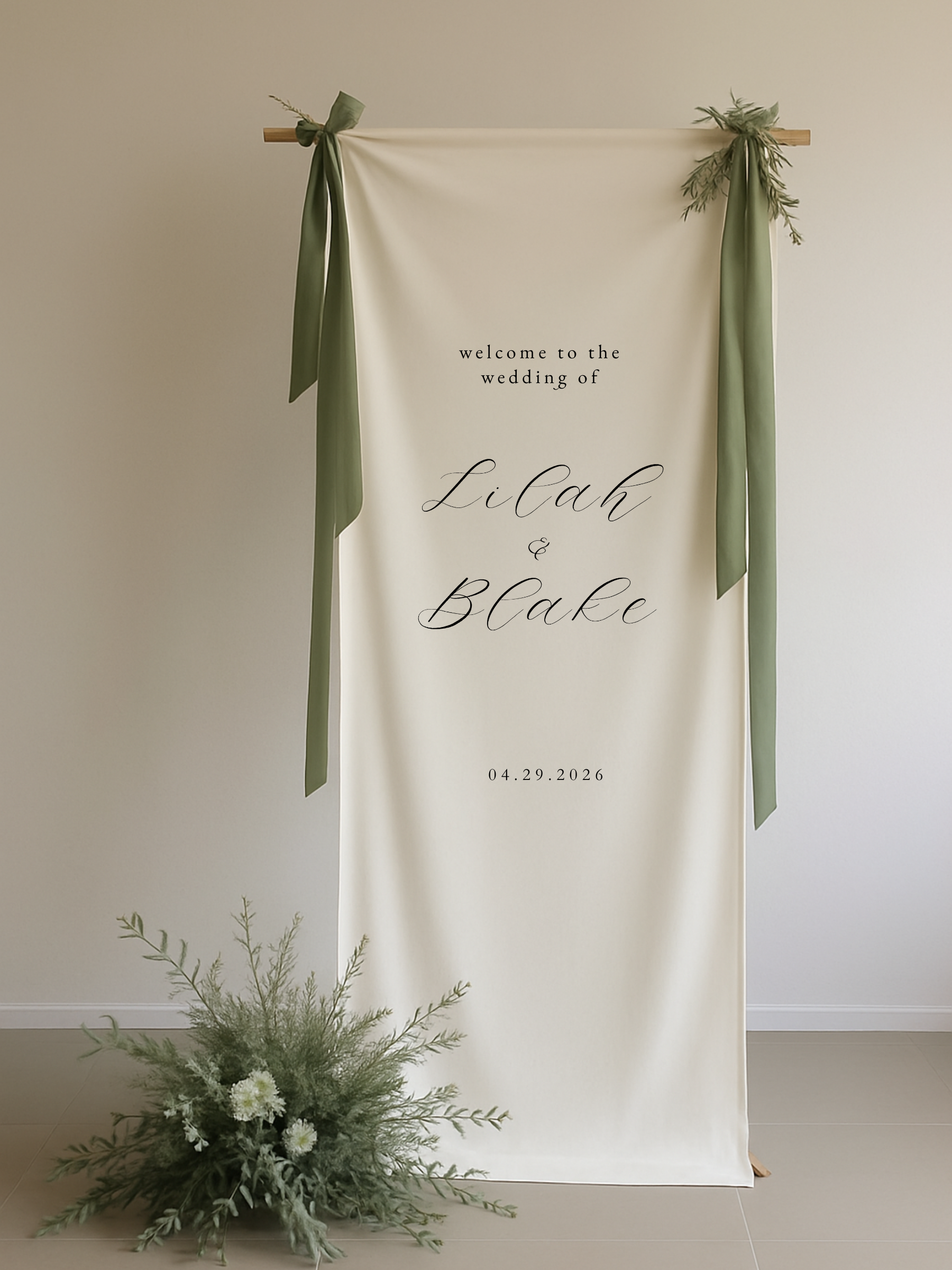 Charlotte | Linen Fabric Welcome Sign III